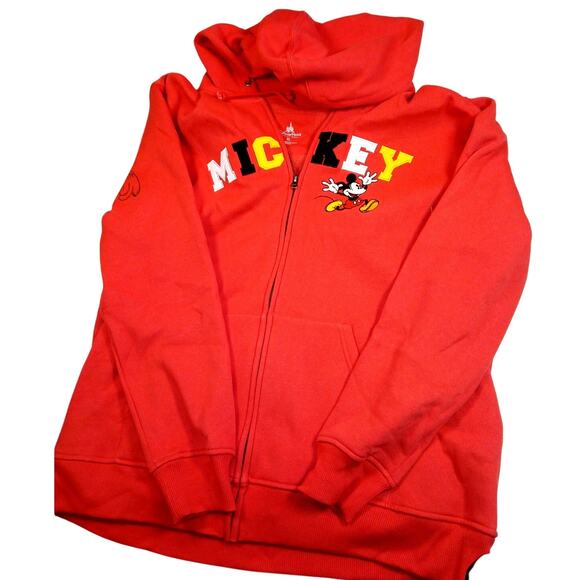 Disney Mickey Mouse NEW Women's Red Zip Up Embroidered Hoodie - XL - New WOW! - Picture 1 of 5